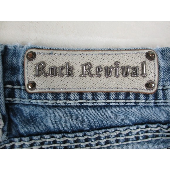 Rock Revival Pants Womens 28 Blue‎ Denim Jeans Janelle Straight Ladies 28X30* - Picture 7 of 16